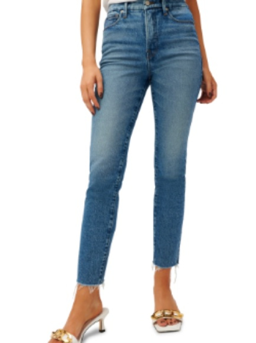 Good American GOOD CLASSIC Light Wash Straight Leg Jeans